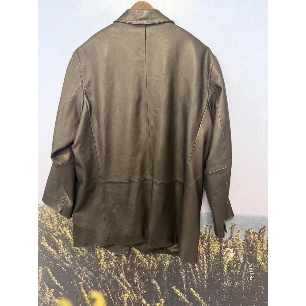 RARE Vintage RALPH Ralph Lauren Black Leather Blazer‎ Quiet Luxury Minimalist